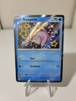 Pokemon TCG Slowpoke 116/091 Baby Shiny Holo Rare Paldean Fates NM - Image 1