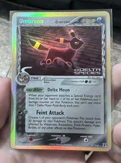 Pokemon Umbreon Reverse Holo Stamped Rare Card 17/113 EX Delta Species TCG - Image 2