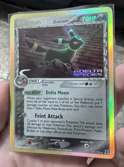 Pokemon Umbreon Reverse Holo Stamped Rare Card 17/113 EX Delta Species TCG - Image 3