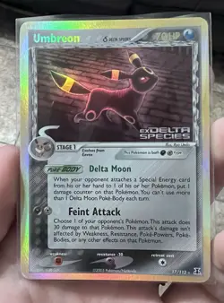 Pokemon Umbreon Reverse Holo Stamped Rare Card 17/113 EX Delta Species TCG - Image 4