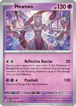 Mewtwo 150/165 Rare Holo | 151 | Pokemon Card - Image 1