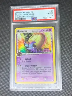 Omanyte 74/110 Reverse Holo - ex Holon Phantoms Pokemon Card - PSA 6 - Image 1