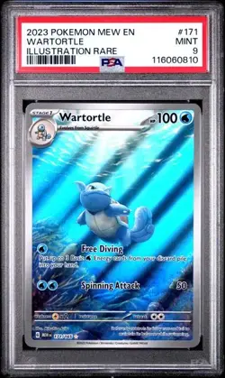 Pokemon TCG Wartortle 171/165 Illustration Rare, Scarlet & Violet 151 PSA 9 MINT - Image 1