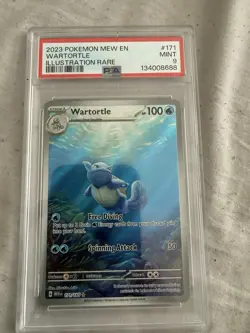 Pokemon TCG Wartortle 171/165 Scarlet & Violet 151 Illustration Rare PSA MINT 9 - Image 1
