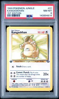 1999 POKEMON JUNGLE 1ST EDITION#21 KANGASKHAN PSA 8 - Image 1