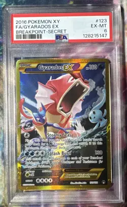 2016 POKEMON XY BREAKPOINT SECRET #123 FULL ART/GYARADOS EX PSA 6 - Image 1