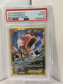 2016 POKEMON XY BREAKPOINT SECRET #123 FULL ART/GYARADOS EX PSA 6 - Image 1