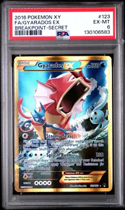 2016 POKEMON XY BREAKPOINT SECRET #123 FULL ART/GYARADOS EX PSA 6 - Image 1