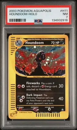 2003 Pokemon Aquapolis Houndoom Holo Graded 7 PSA - Image 1