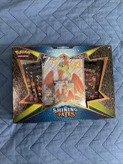 Pokemon TCG Shining Fates Shiny Cramorant V Collection Box All 5 Charizard Packs 820650809828 - Image 1