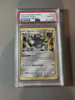 Pokemon Aggron Holo Rare 123/189 Darkness Ablaze PSA 10 English 2020 - Image 1