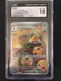 Pokemon TCG Dottler Illustration Rare Card 184/182 Sv04: Paradox Rift Holo - Image 1