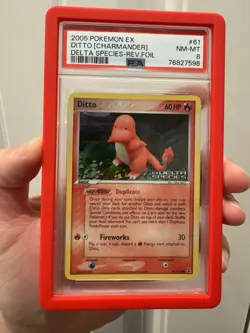 Pokemon Ditto Charmander Reverse Holo Ex Delta Species 61/113 PSA 8 - Image 1