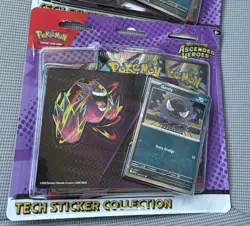 NEW Pokemon Ascended Heroes - 3 Pack Tech Sticker Collection Gastly - Sealed - Image 1