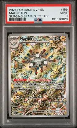 2024 POKEMON SURGING SPARKS POKEMON CENTER ETB PROMO SVP #159 MAGNETON PSA 9 - Image 1