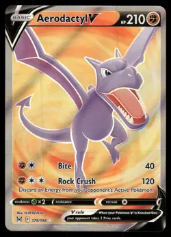 Aerodactyl V (Full Art) 179/196 Swsh11: Lost Origin Holo NM Pokemon TCG - Image 1