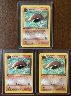 1999 POKEMON FOSSIL 1ST EDITION KABUTO #50/62 LOT (3) - Image 1