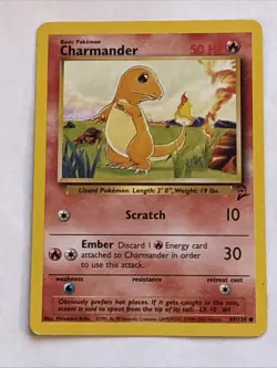 Charmander 069/130 Base Set 2 Regular Pokemon TCG Vintage Near Mint/Lightly Play - Image 1