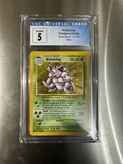Pokemon TCG Nidoking Base Set 2 Holo Unlimited Rare CGC 5 - Image 1