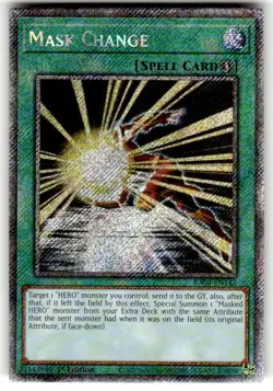 Yugioh! Mask Change - RA04-EN142 - Platinum Secret Rare - 1st Edition Near Mint - Image 1