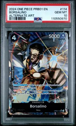 2024 One Piece PRB01 Borsalino Alt Art PSA 10 Alternate Premium Booster OP02-114 - Image 1
