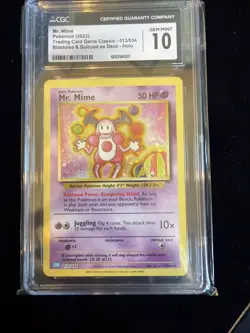 Mr. Mime 013/034 Trading Card Game Classic Holo CGC 10 Pokemon - Image 1