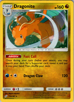 Dragonite 119/181 Team Up SM Promo Cosmos Holo Pokemon TCG Card - Image 1