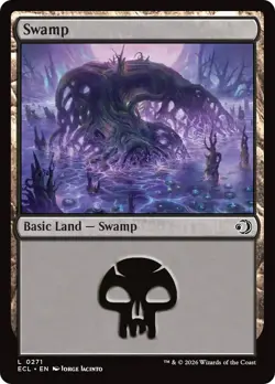 FOIL Swamp (0271) NM Lorwyn Eclipsed MTG Magic The Gathering Land English Card - Image 1