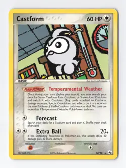 Castform 30/101 Uncommon Regular Hidden Legends Vintage Pokemon Card LP - Image 1