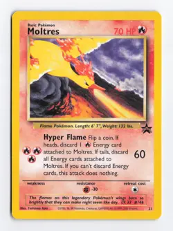Moltres #21 Regular WoTC Black Star Promo Vintage Pokemon TCG Card LP/NM - Image 1