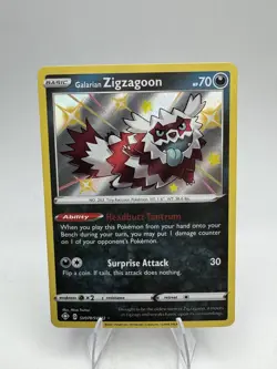 Pokemon TCG Shining Fates: Shiny Vault #SV078/SV122 Galarian Zigzagoon - Image 1