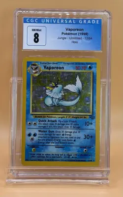 Vaporeon Pokemon 1999 Jungle 12/64 Holo CGC 8 - Image 1