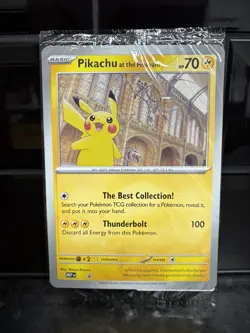 Pikachu At The Museum, international shipping ✈ , Jumbo Promo Pokemon Card - Image 1