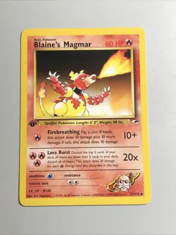 LP Blaine's Magmar Gym Heroes 1st Ed (Nice Condition) Vintage Pokemon - Image 1