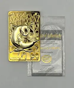 Vintage 1999 Pokemon 23K Gold Plated Trading Card Jigglypuff (No Box or Ball) - Image 1