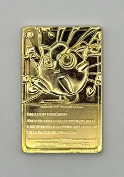 Vintage 1999 Pokemon 23K Gold Plated Trading Card Jigglypuff (No Box or Ball) - Image 3