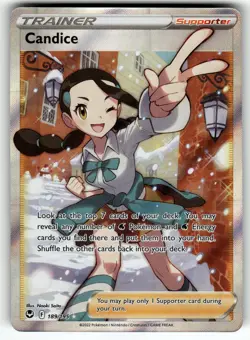 Candice (Full Art) 189/195 SWSH12: Silver Tempest NM Pokemon Card TCG - Image 1