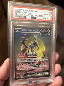 PSA 10 GEM MINT Iron Crown ex SIR 206/162 Pokemon Temporal Forces - Image 1