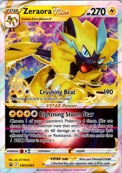 Pokemon TCG Cards Zeraora VSTAR SWSH265 Black Star Promo JUMBO / OVERSIZE - Image 1