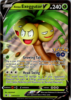 Pokemon GO Alolan Exeggutor V SWSH225 Black Star Promo Jumbo Oversized Card NM - Image 1