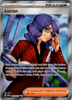 Lucian 208/167 Full Art Ultra Rare Twilight Masquerade Pokemon TCG Card NM/M - Image 1