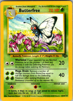 Butterfree 34/130 Base Set 2 Vintage WOTC 1999 Pokemon Card Uncommon - Image 1
