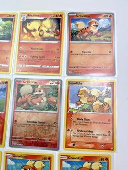 9 Card Lot Growlithe Arcanine Reverse Holo common Pokemon TCG - Image 5