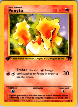 Ponyta 1st Edition Team Rocket Pokemon TCG 64/82 Unlimited - Image 1