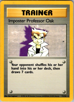 Imposter Professor Oak 73/102 Base Set Shadowless Rare Pokemon TCG Card - Image 1