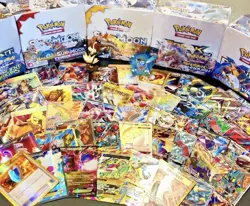 Pokemon Card Lot 100 OFFICIAL TCG Cards + Ultra Rare | VMAX GX EX VSTAR OR V! - Image 1