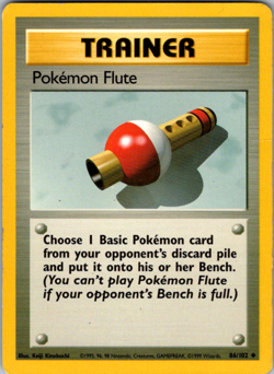 Pokemon Flute 86/102 Base Set 1999 WOTC Vintage Pokemon TCG Card - Image 1