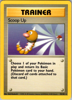 Scoop Up 78/102 Base Set Unlimited WOTC 1999 Vintage Pokemon TCG Card - Image 1