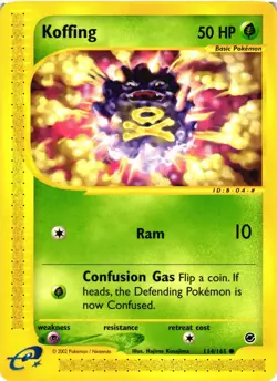 Pokemon TCG Koffing 114/165 Expedition Regular Common NM - Image 1
