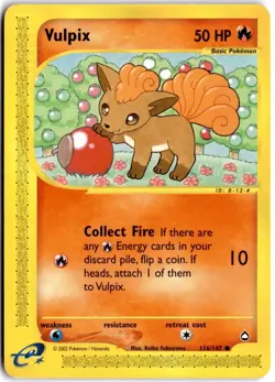 Vulpix 116/147 Aquapolis Moderate Play MP Pokemon DNA GAMES - Image 1